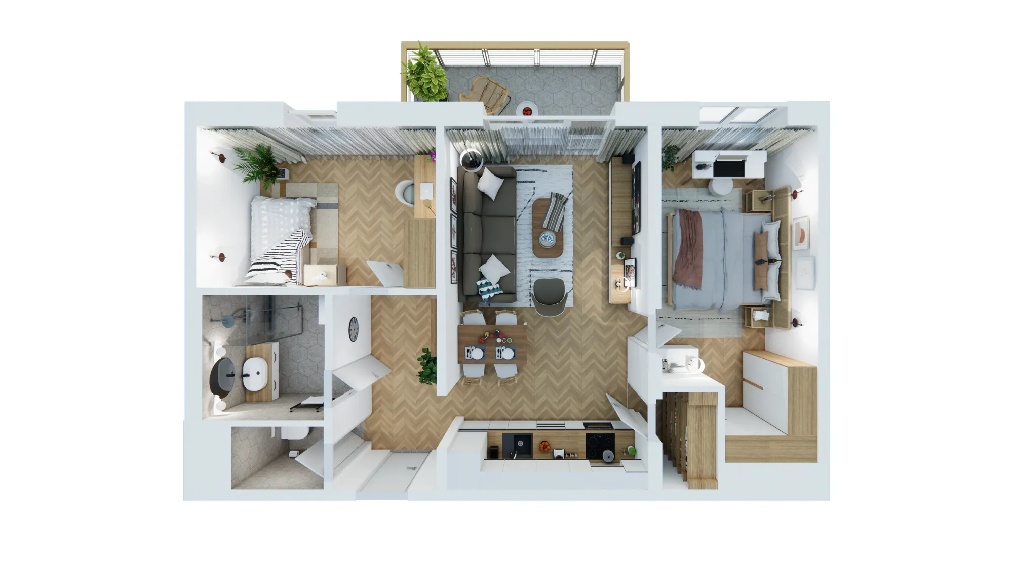 The same room on the plan